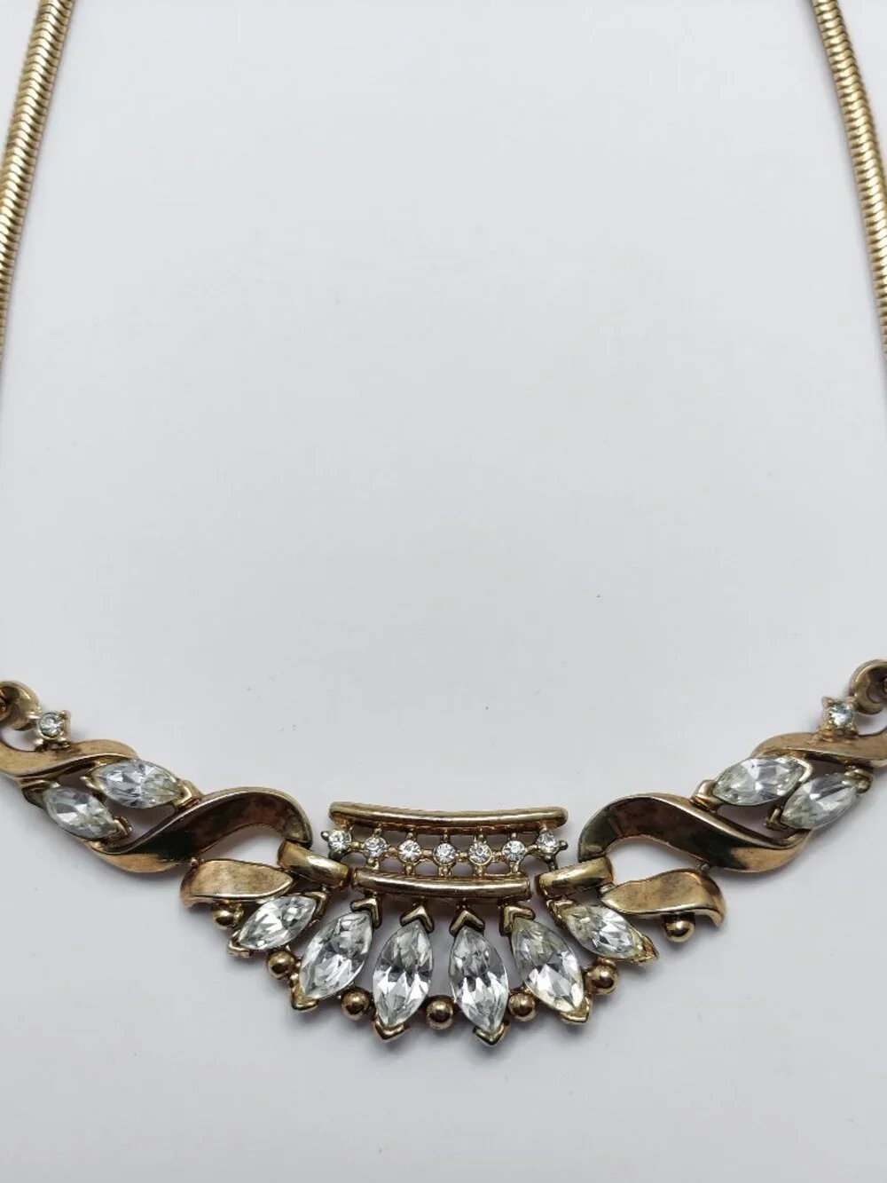 Vintage 50s Signed Crown Trifari PAT PEND A Philippe Book Piece Coronet Necklace - Picture 2 of 5